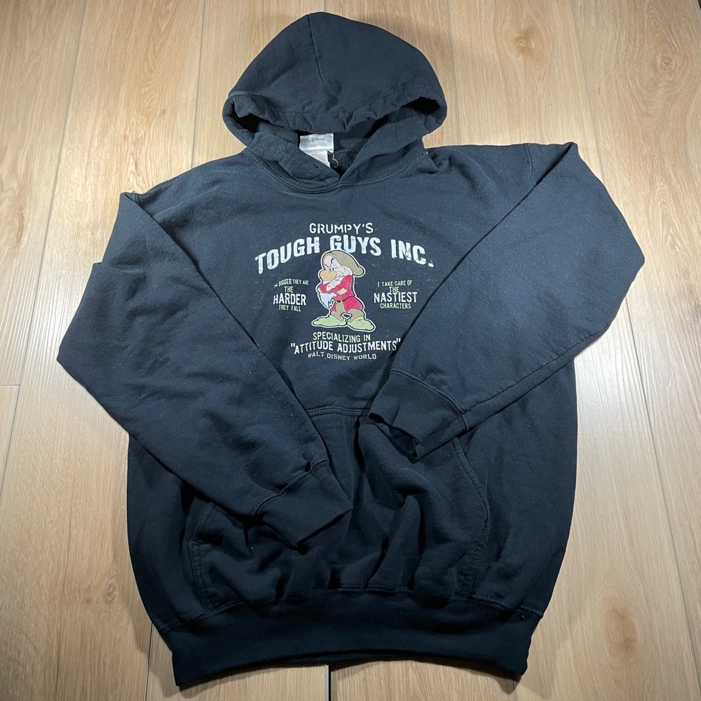 Disney Walt Disney‎ World Grumpys Tough Guys Inc Hoodie Black Medium M